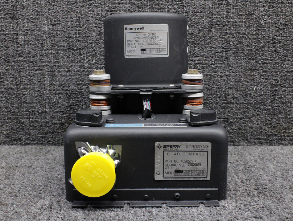4020577-3, 4019190-13 Sperry, Honeywell C-14D Gyro Compass and Synchronizer Overhauled with 8130-3