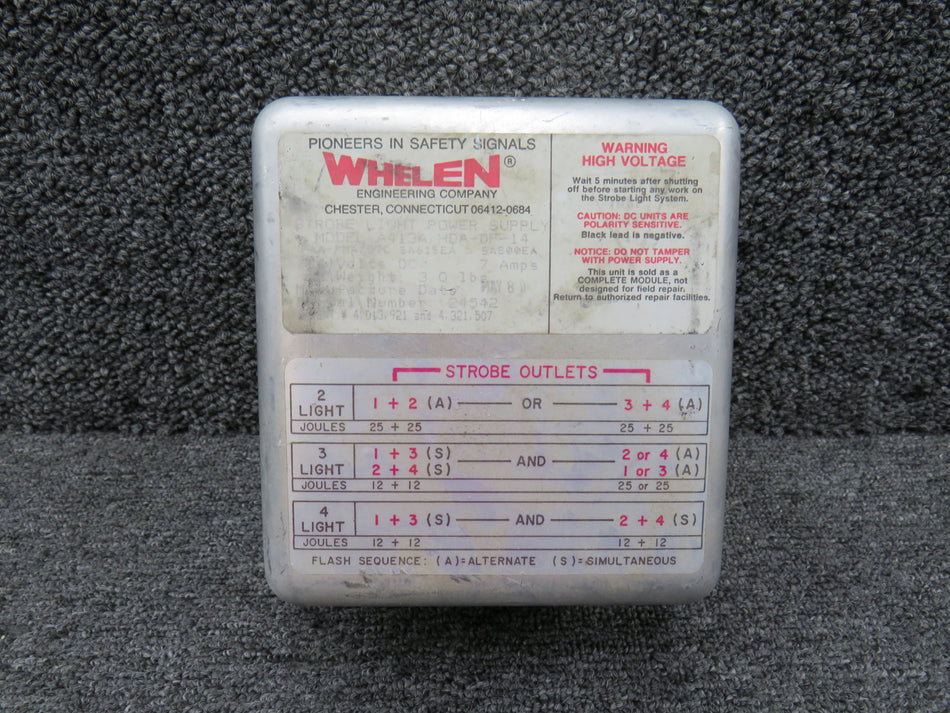 01-0266049-40C Whelen A413A-HDA-DF-14 Strobe Light Power Supply (V: 14, A: 7)