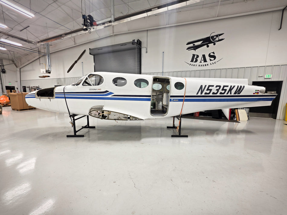 Cessna 340 Fuselage with Bill of Sale, Airworthiness, Data Tag & Logbooks