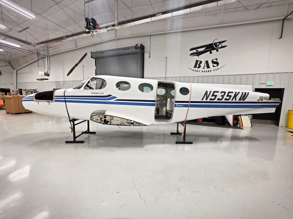 Cessna 340 Fuselage with Bill of Sale, Airworthiness, Data Tag & Logbooks