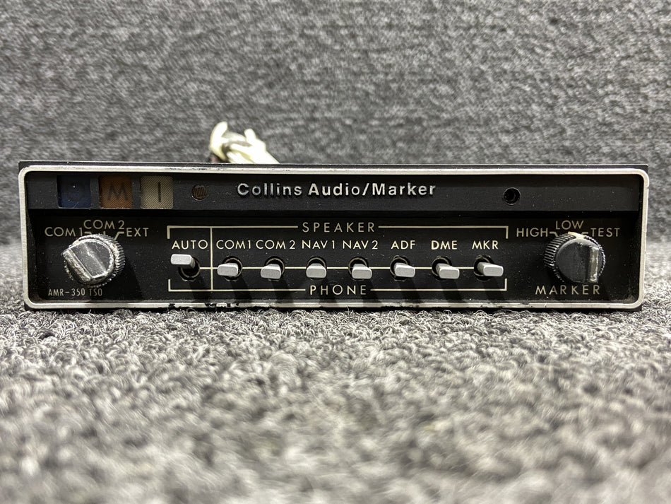 622-2087-001 Collins Avionics AMR-350 Audio Marker Panel Radio w Tray (14V)