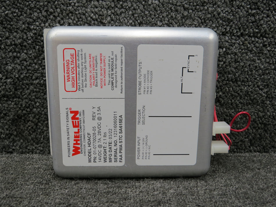 01-0770028-05 Whelen HDACF Strobe Power Supply (Rev. Y, 14-28V)