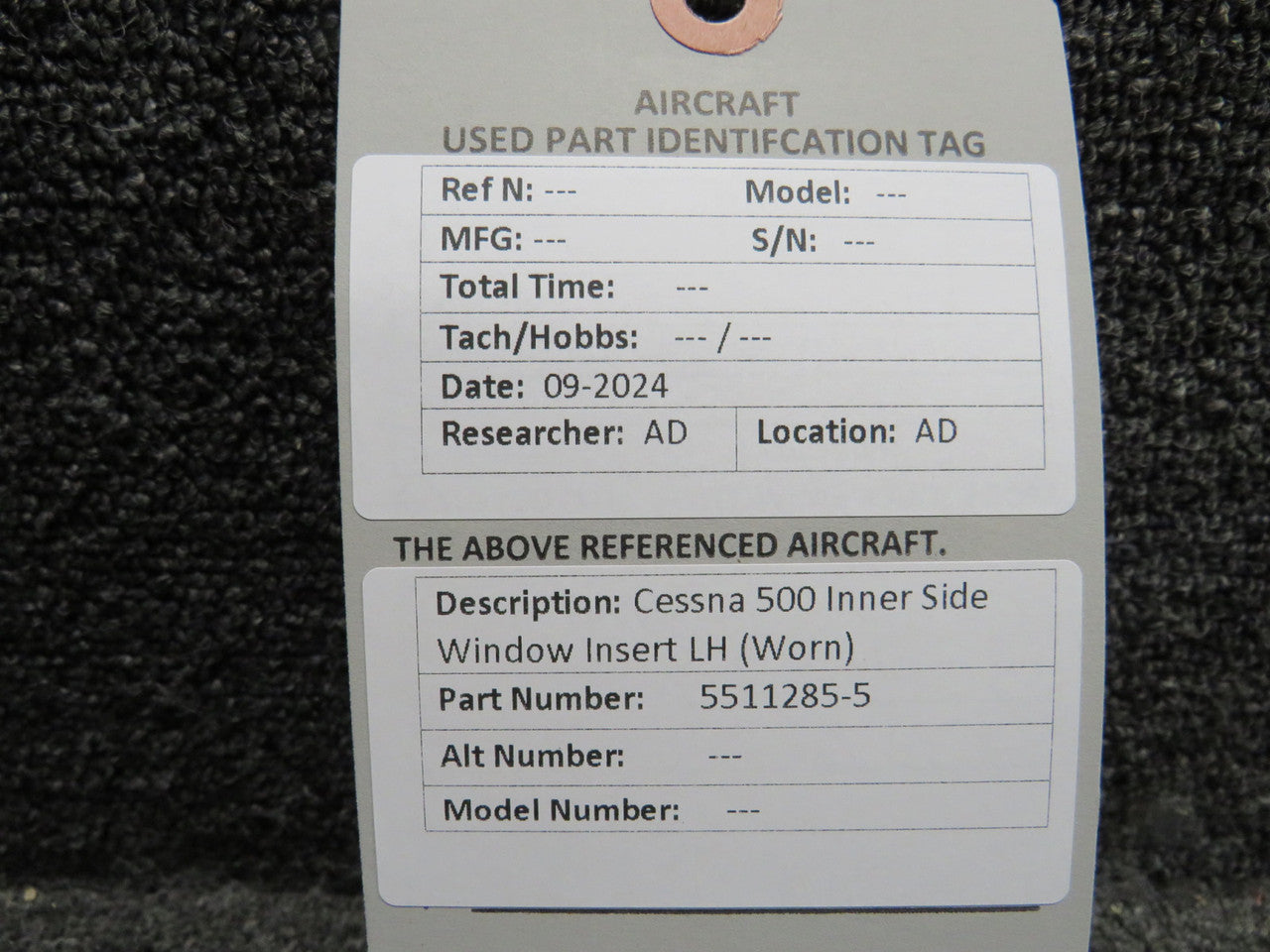 junesawページ 5511285-5 Cessna 500 Inner Side Window Insert LH (Worn) – BAS Part