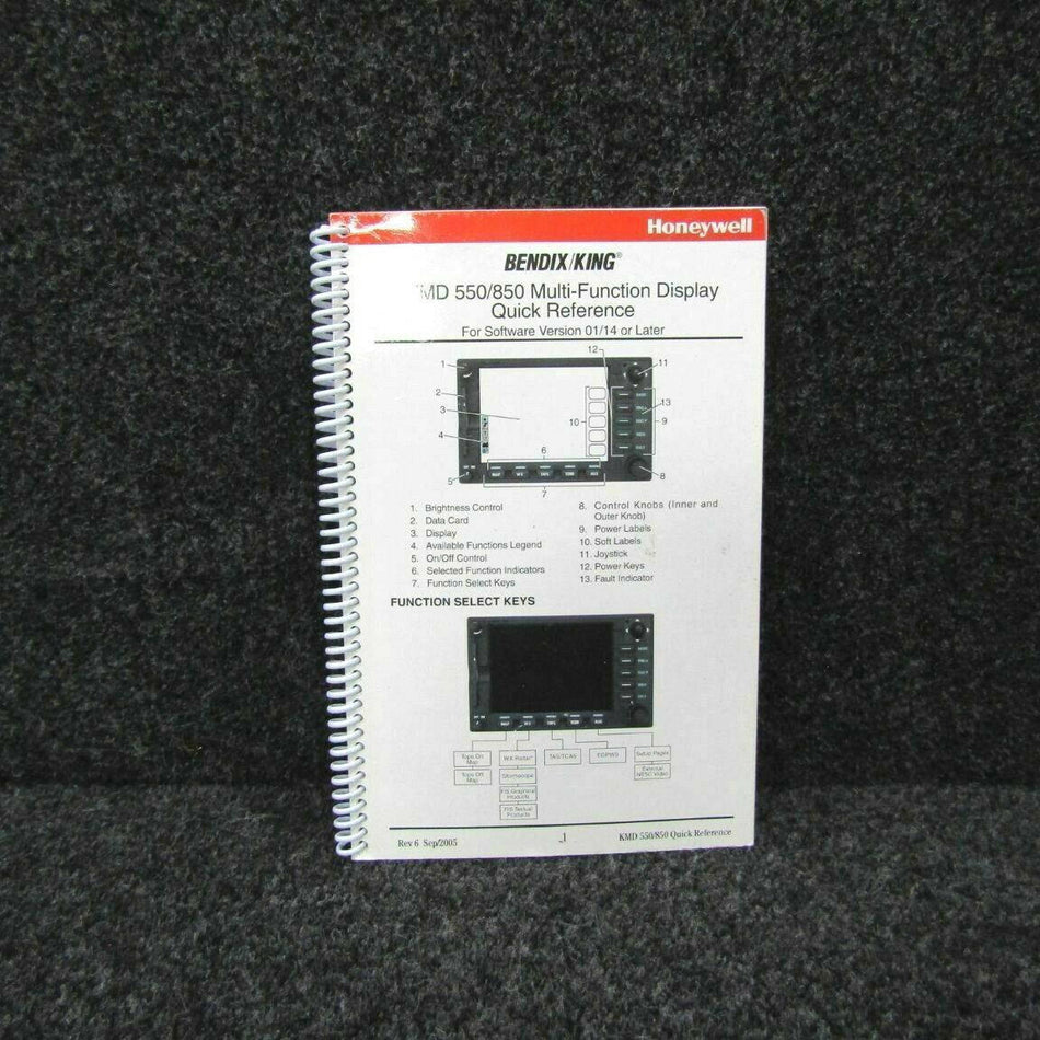 2005  Bendix King KMD 550/850 Multifunction Display Quick Reference (C20) BAS Part Sales | Airplane Parts