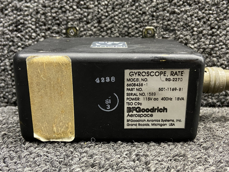 501-1169-01 (Alt: 6608438-1) BF RG-227D Yaw Dampener Rate Gyro w 8130 (115VAC)
