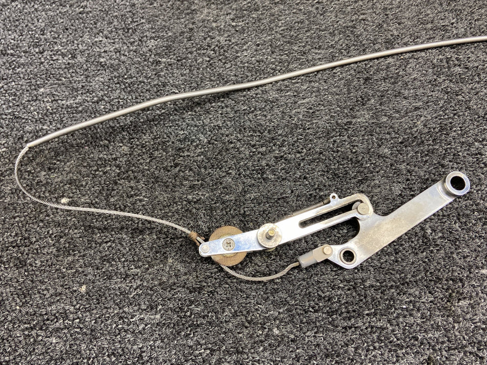 5415076-11 (Alt: 5415076-9) Lear Jet Upper Crew Door Uplock Release Cable w Bar