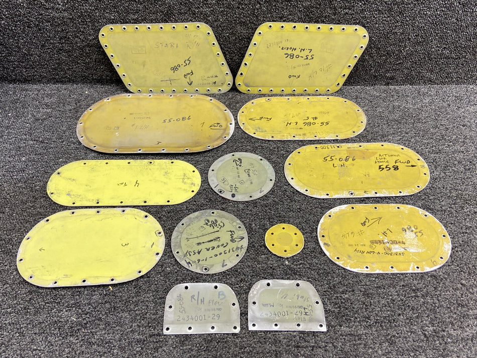 Lear Jet 55 Wing, Fuselage Inspection Panel Set