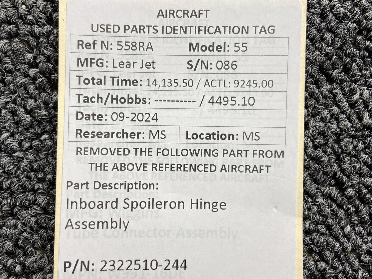 Learjet 2322510-244 Lear Jet 55 Inboard Spoileron Hinge Assembly