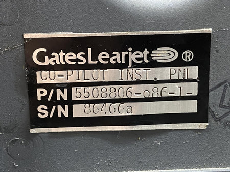 Learjet 5508806-086-1 Lear Jet 55 Co-Pilot Instrument Panel Structure Assembly
