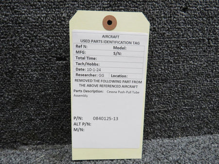 Cessna Aircraft Parts 0840125-13 Cessna Push-Pull Tube Assembly