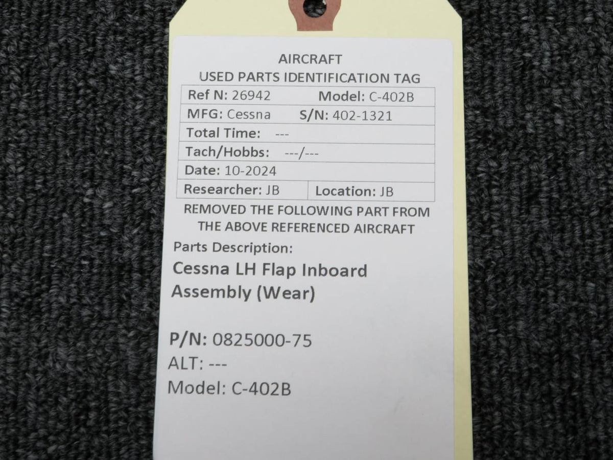 Cessna Aircraft Parts 0825000-75 Cessna C-402B LH Flap Inboard Assembly (Wear)