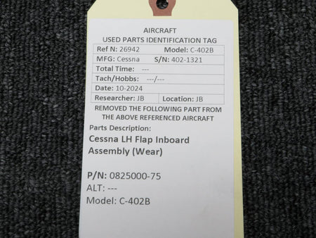 Cessna Aircraft Parts 0825000-75 Cessna C-402B LH Flap Inboard Assembly (Wear)