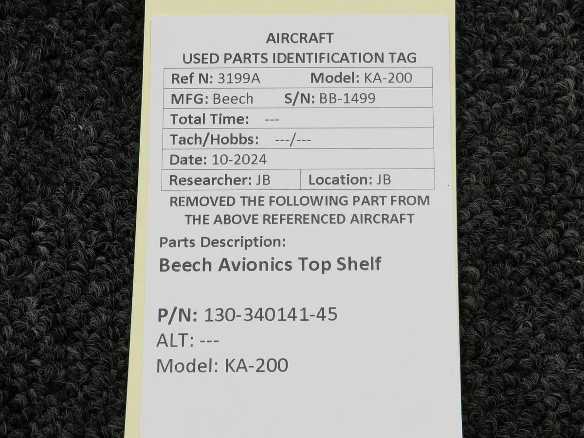Beechcraft Parts 130-340141-45 Beech KA-200 Avionics Top Shelf