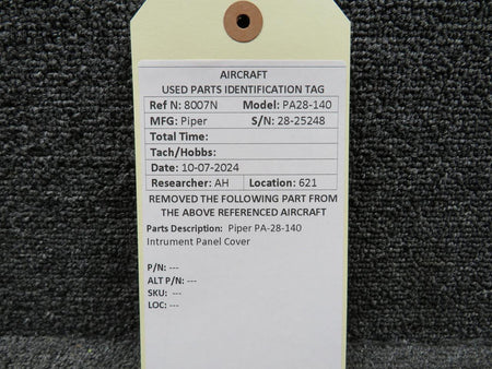 Piper Aircraft Parts Piper PA28-140 Instrument Panel Cover