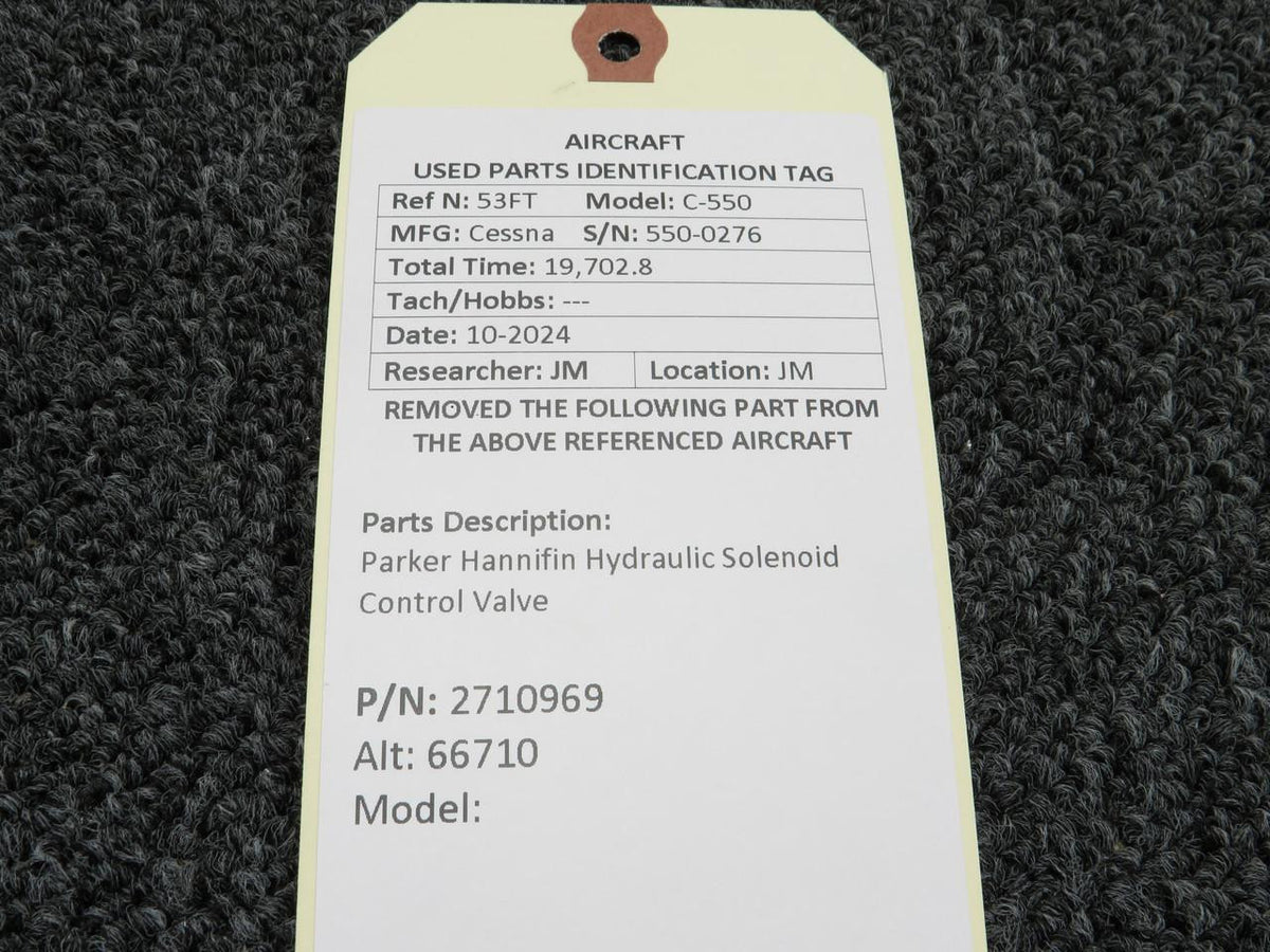 Parker / Hannifin 2710969 (Use: 66710) Parker Hannifin Hydraulic Solenoid Control Valve