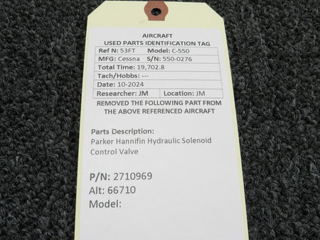 Parker / Hannifin 2710969 (Use: 66710) Parker Hannifin Hydraulic Solenoid Control Valve