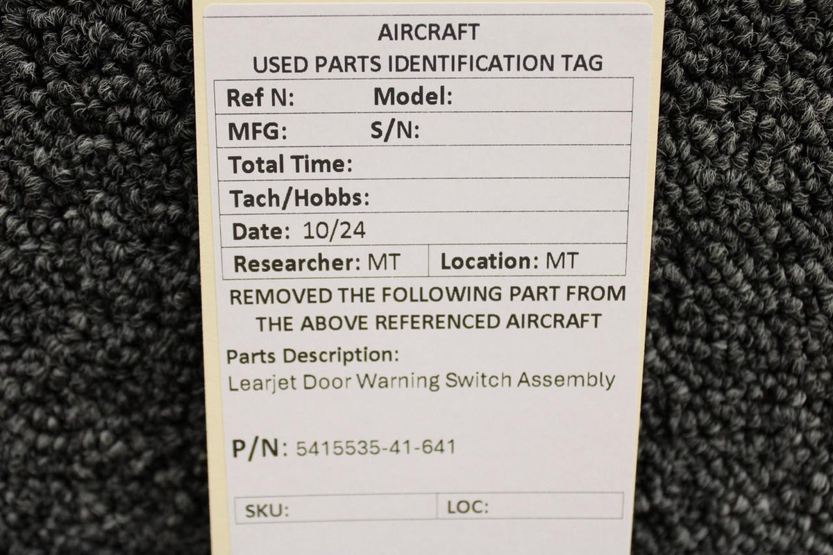 Learjet 5415535-41-641 Learjet Door Warning Switch Assembly