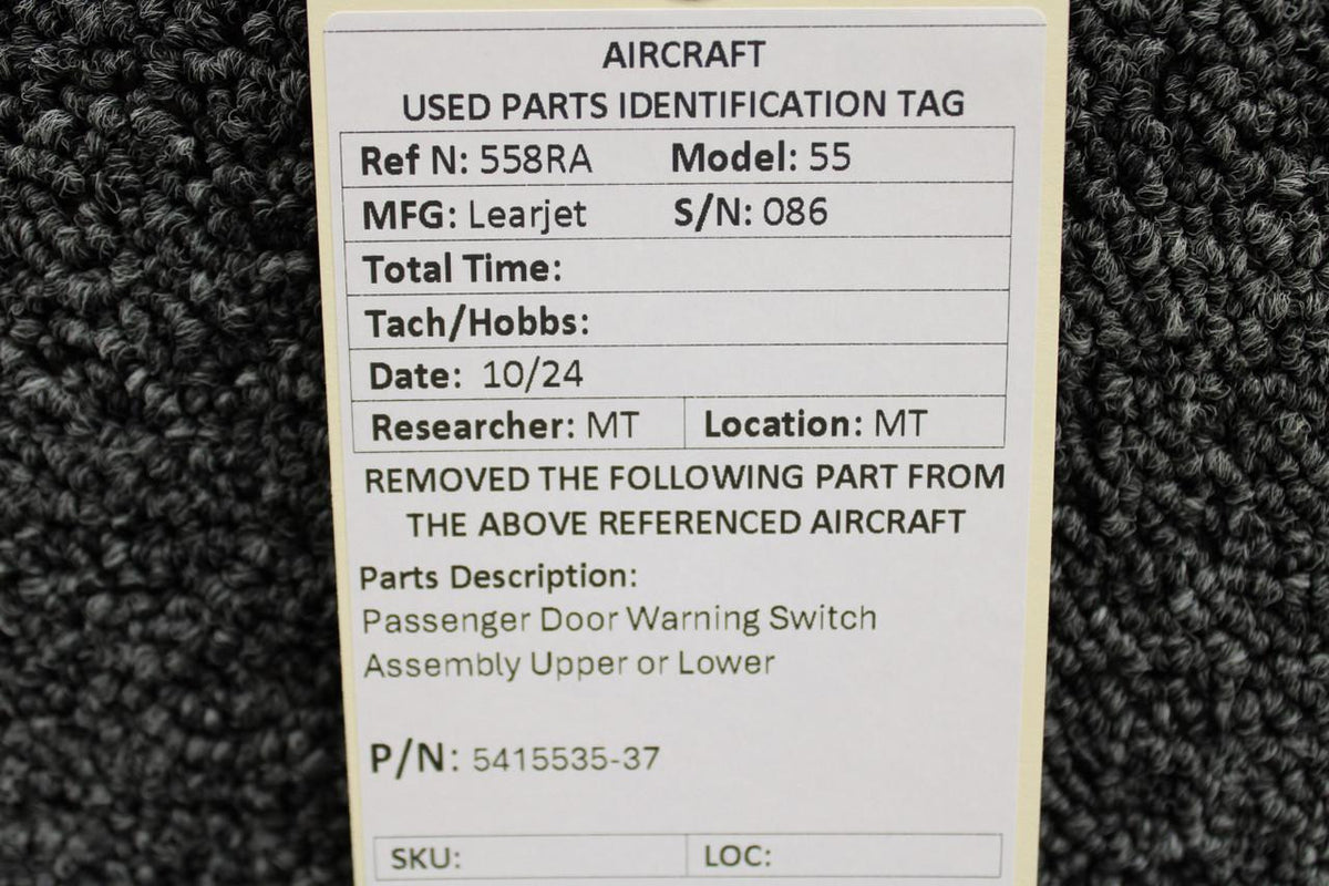 Learjet 5415535-37 Learjet 55 Passenger Door Warning Switch Assembly Upper or Lower