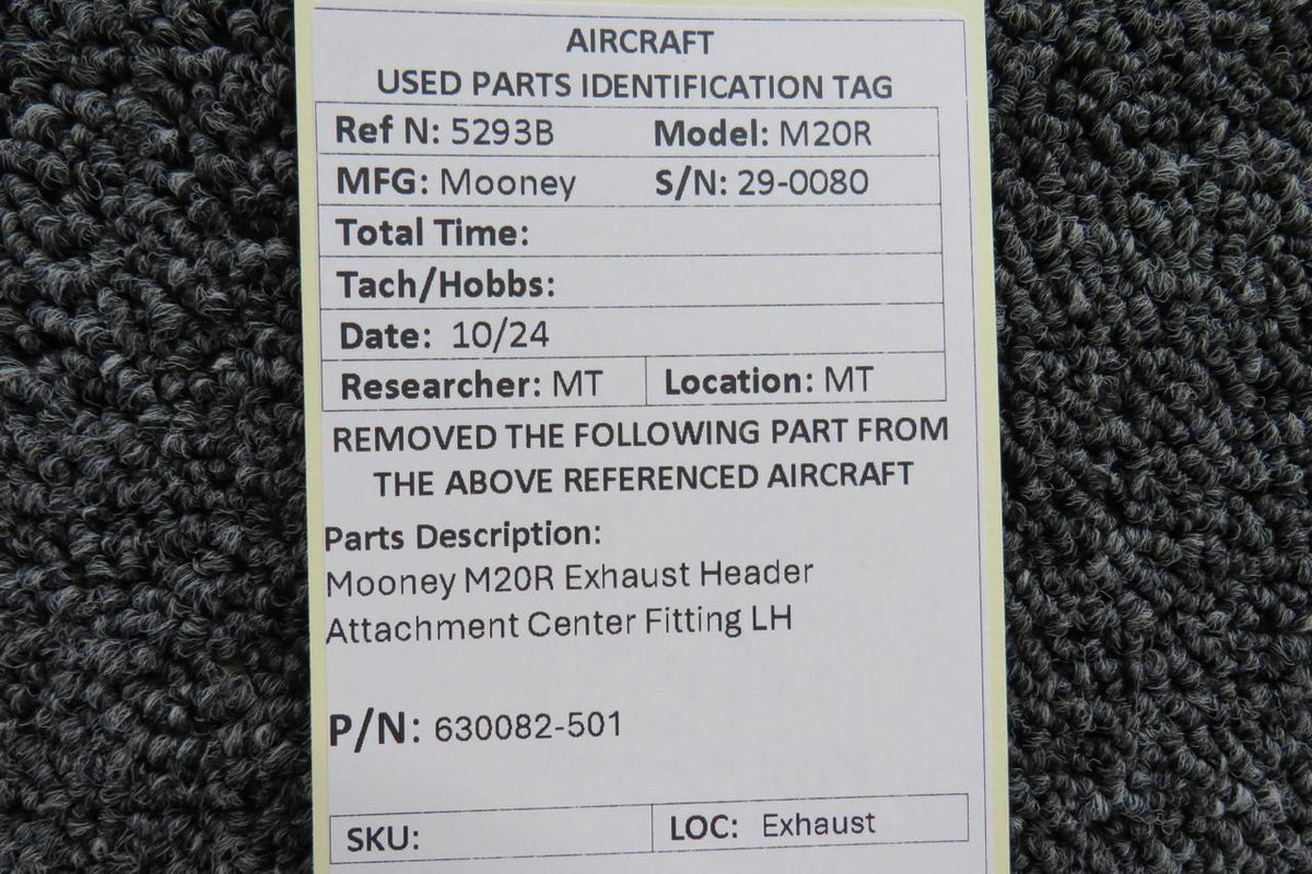 Mooney Aircraft Parts & Accessories 630082-501 Mooney M20R Exhaust Header Attachment Center Fitting LH