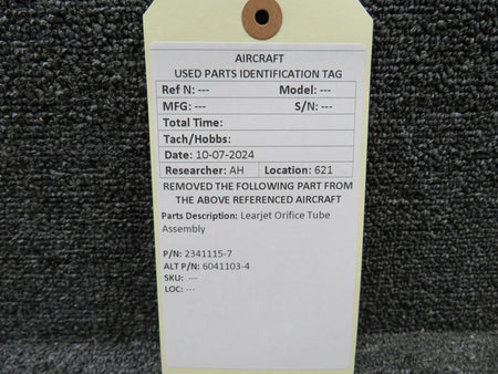 Learjet 2341115-7 (Use: 6041103-4) Learjet Orifice Tube Assembly