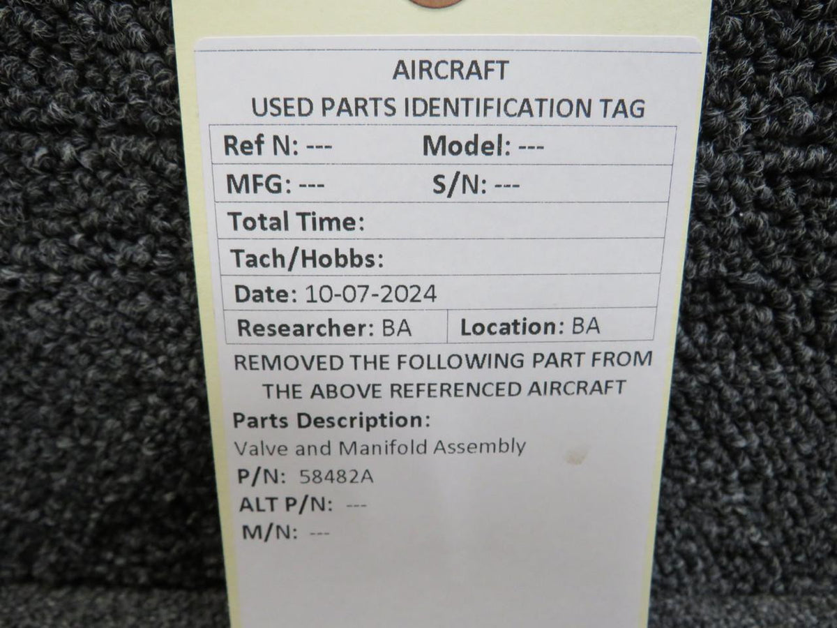 Does Not Apply 58482A Valve and Manifold Assembly