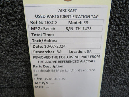 Beechcraft Parts 35-815102-35 Beechcraft 58 Main Landing Gear Brace RH