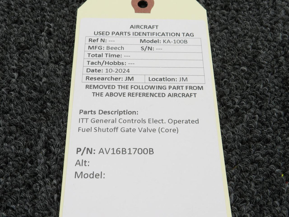 ITT General Controls AV16B1700B ITT General Controls Elect. Operated Fuel Shutoff Gate Valve (Core)
