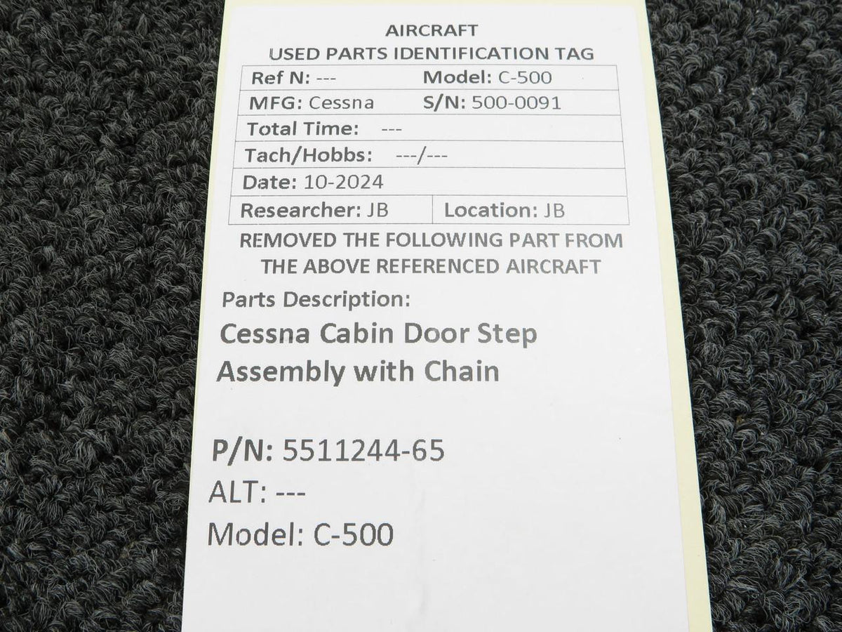 Cessna Aircraft Co 5511244-65 Cessna C-500 Cabin Door Step Assembly with Chain