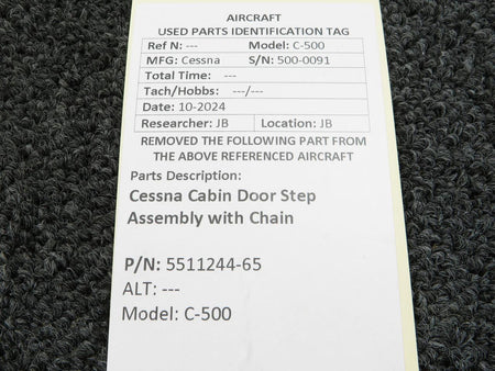 Cessna Aircraft Co 5511244-65 Cessna C-500 Cabin Door Step Assembly with Chain