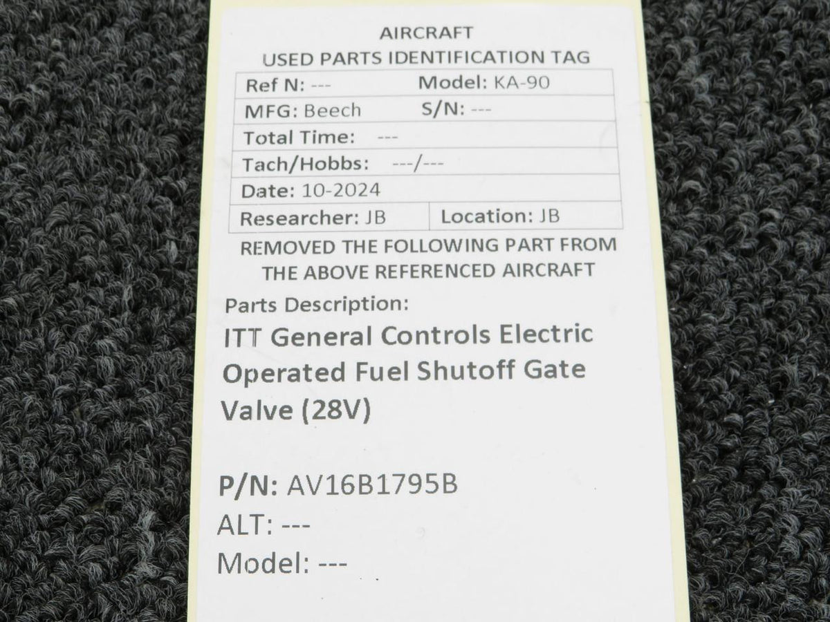 ITT General Controls AV16B1795B ITT General Controls Electric Operated Fuel Shutoff Gate Valve (28V)