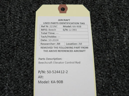 Beechcraft Parts 50-524412-2 Beechcraft KA-90B Elevator Control Rod
