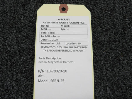 Bendix Airplane Parts & Equipment 10-79020-10 Bendix Type S6RN-25 Magneto with Harness