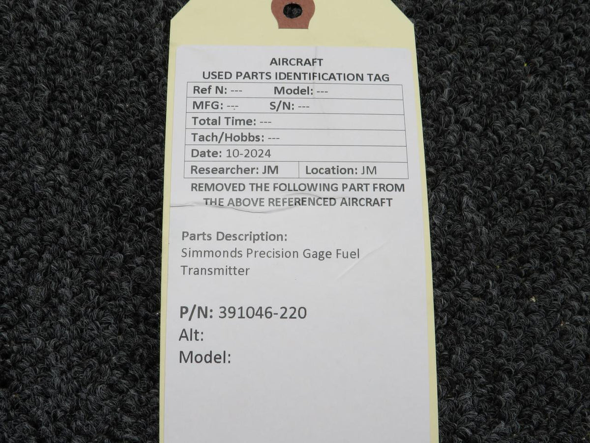 Simmonds Precision 391046-220 Simmonds Precision Gage Fuel Transmitter