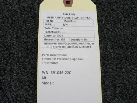Simmonds Precision 391046-220 Simmonds Precision Gage Fuel Transmitter