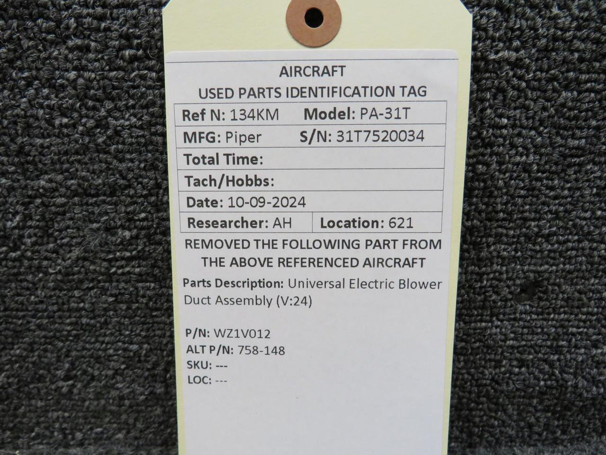 Universal Electric WZ1V012 (Alt: 758-148) Universal Electric Blower Duct Assembly (V:24)