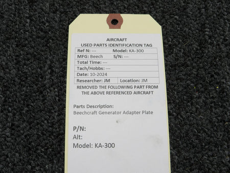 Beechcraft Parts Beechcraft KA-300 Generator Adapter Plate