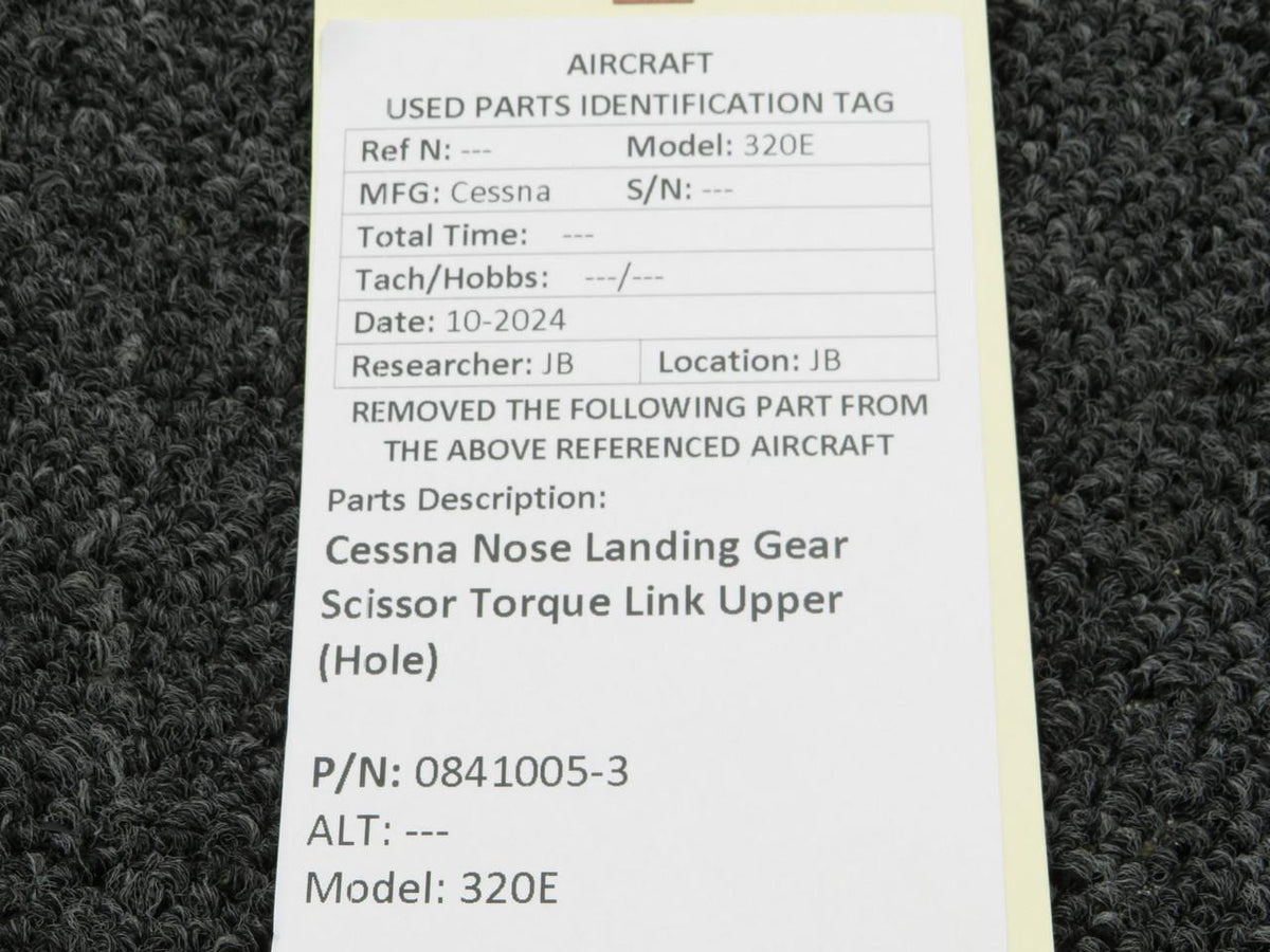 Cessna Aircraft Parts 0841005-3 Cessna 320E Nose Landing Gear Scissor Torque Link Upper (Hole)