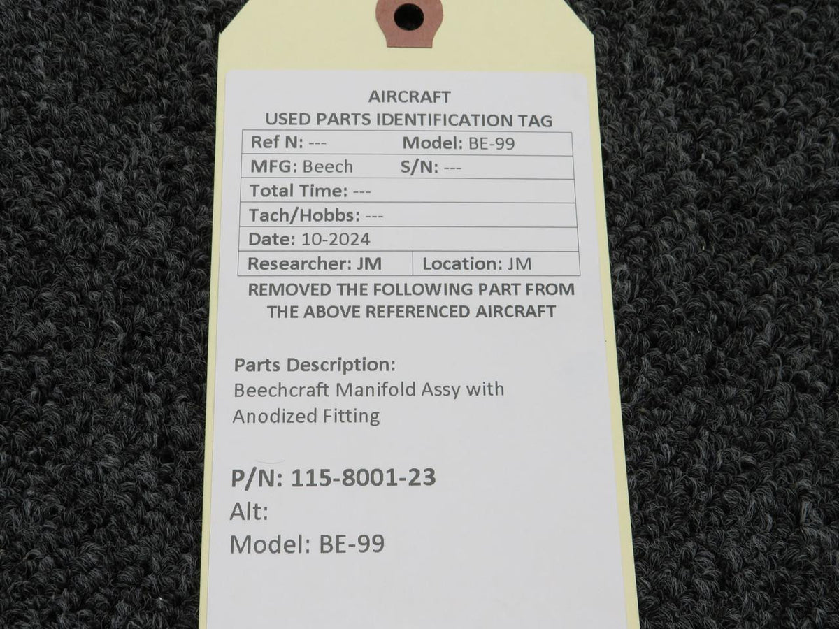 Beechcraft Parts 115-8001-23 Beechcraft BE-99 Manifold Assembly with Anodized Fitting