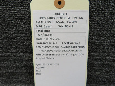 Beechcraft Parts 155-09597-0004 Beechcraft King Air 200 Support Channel