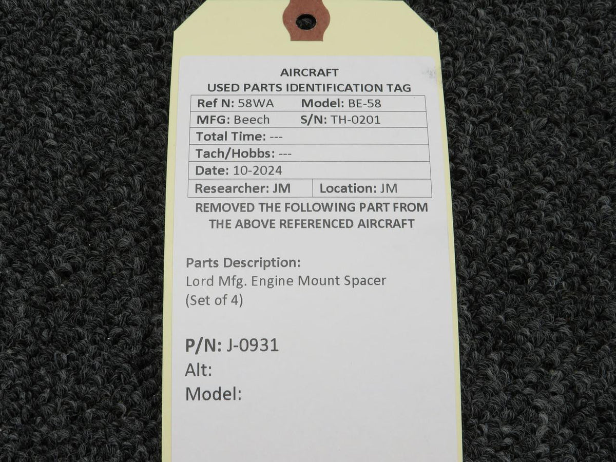 Lord J-0931 Lord Mfg. Engine Mount Spacer (Set of 4)