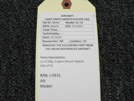 Lord J-0931 Lord Mfg. Engine Mount Spacer (Set of 4)
