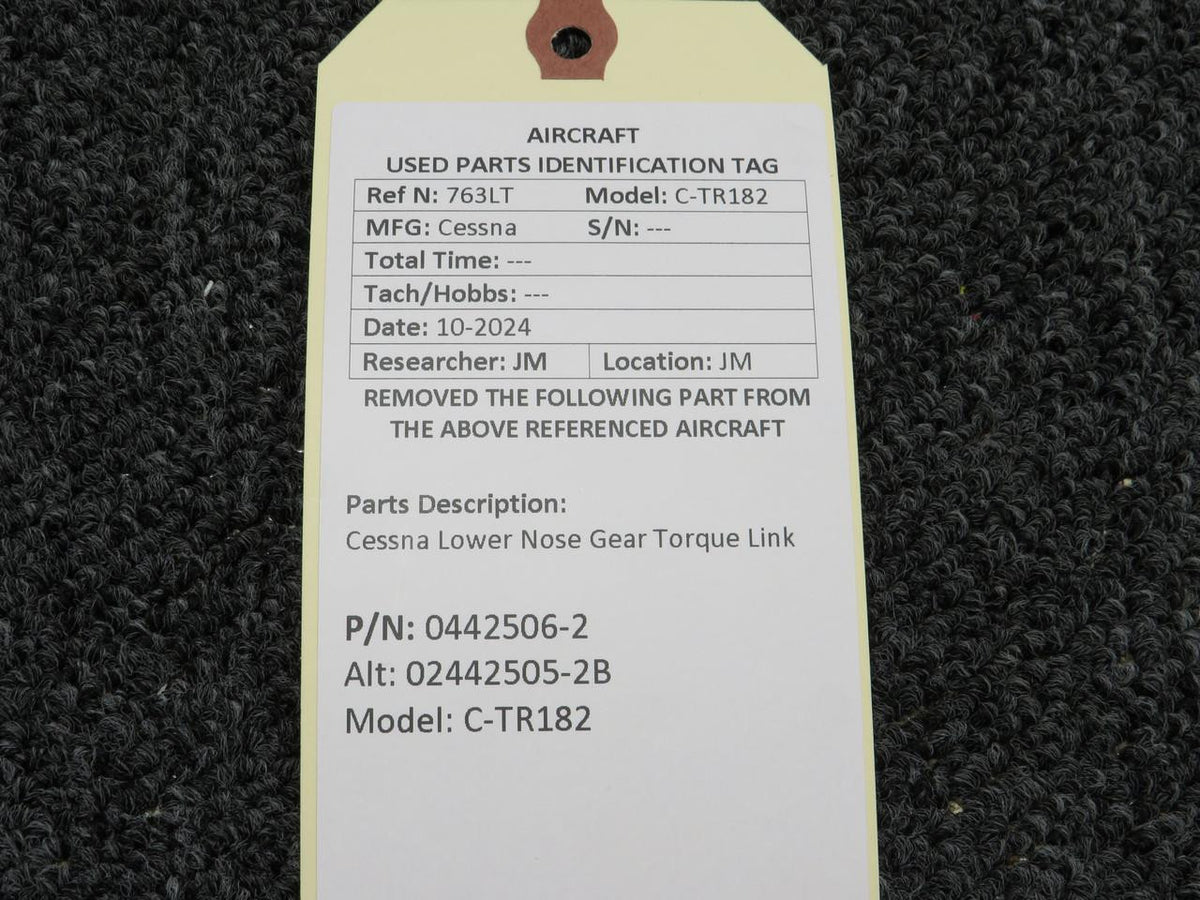 Cessna Aircraft Parts 0442506-2 (Cast: 02442505-2B) Cessna TR182 Lower Nose Gear Torque Link