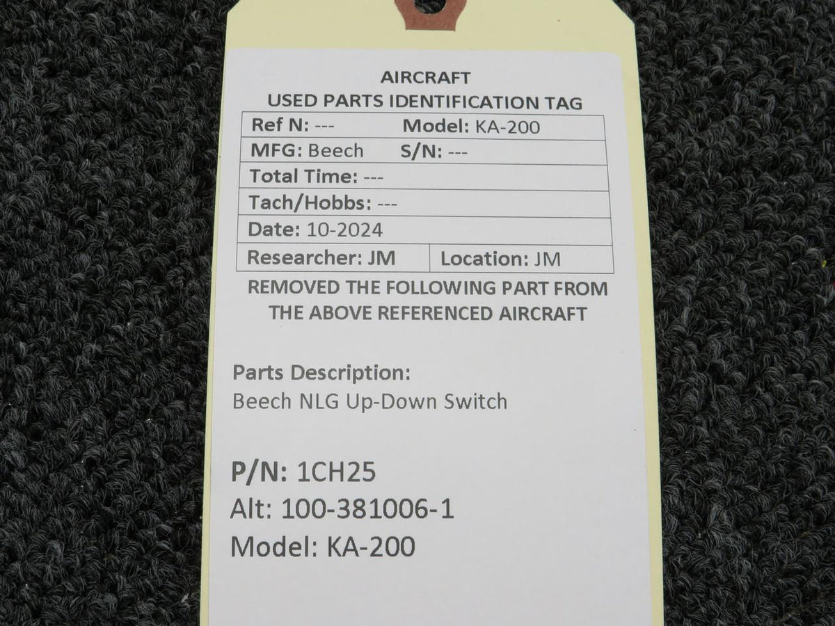 Beechcraft Parts 1CH25 (Alt: 100-381006-1) Beech KA-200 NLG Up-Down Switch