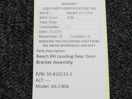 Beechcraft Parts 50-810133-5 Beech KA-C90A RH Landing Gear Door Bracket Assembly