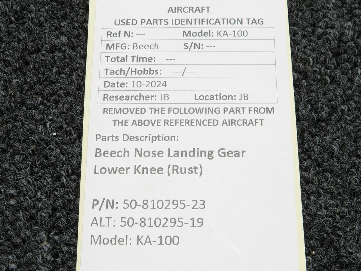 Beechcraft Parts 50-810295-23 (Use: 50-810295-19) Beech KA-100 Nose Landing Gear Lower Knee (Rust)