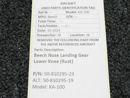 Beechcraft Parts 50-810295-23 (Use: 50-810295-19) Beech KA-100 Nose Landing Gear Lower Knee (Rust)