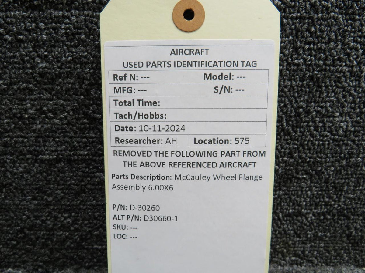 McCauley D-30260 (Use:D30660-1) McCauley Wheel Flange Assembly 6.00-6
