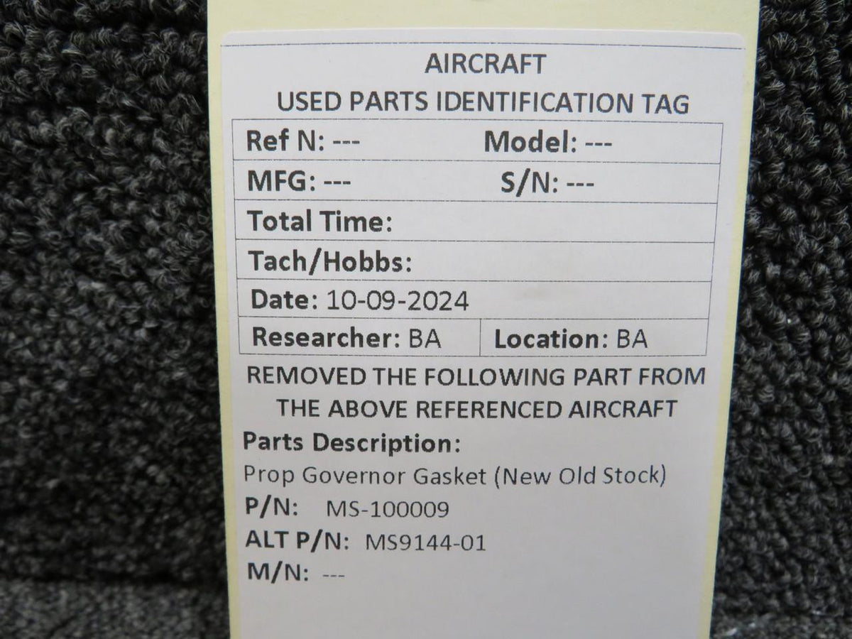 Does Not Apply MS-100009 (Use: MS9144-01) Propeller Governor Gasket (New Old Stock)