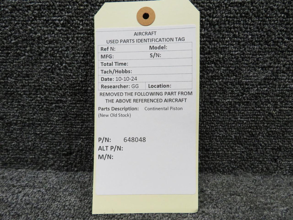 Continental Motors  648048 Continental Piston (New Old Stock)