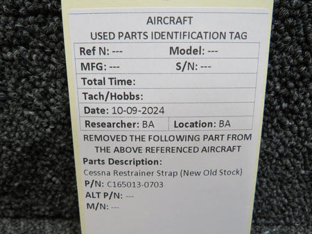 Cessna Aircraft Parts C165013-0703 Cessna Restrainer Strap (New Old Stock)
